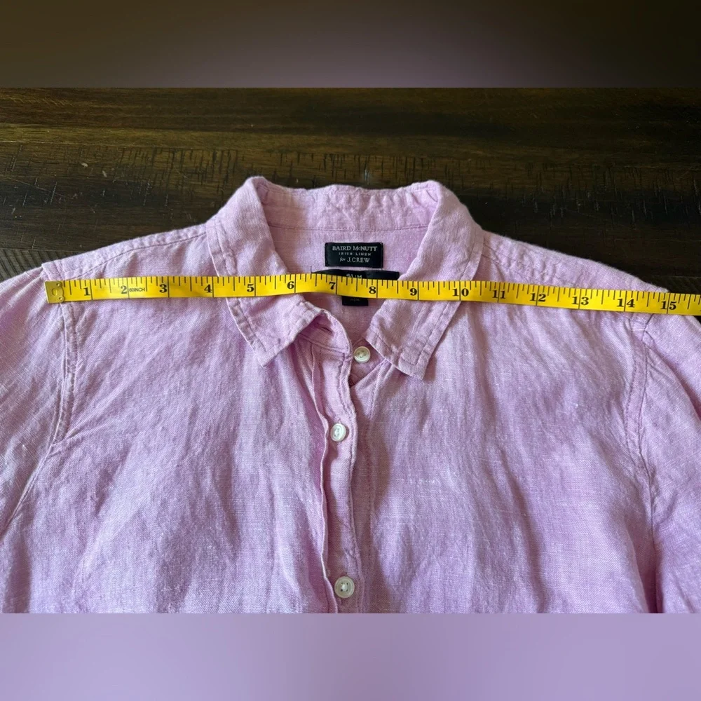 J. Crew Baird McNutt Irish Linen Lavender Linen Button-Down Shirt Slim size 6 - Picture 5 of 7